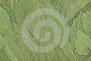 Green Leaf Pattern Background. Generative AI