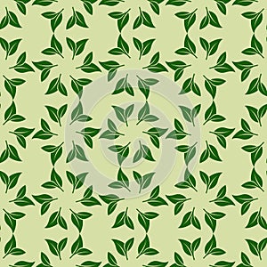 Green Leaf Seamless Pattern Design