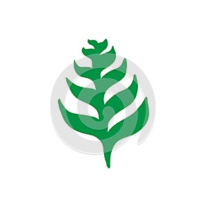 Green leaf vector icon. botany illustration sign . ecology symbol. eco sign.