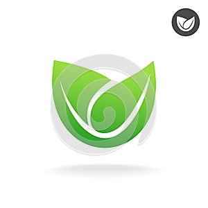 Green leaf vector icon. Eco symbol.