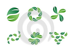 Green Leaf Vector Logo Designs