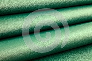 Green leather folds