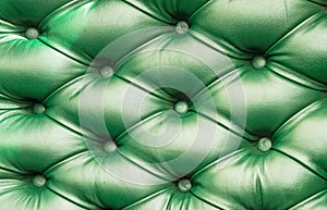 Green leather sofa background exploring beautiful texture & pattern
