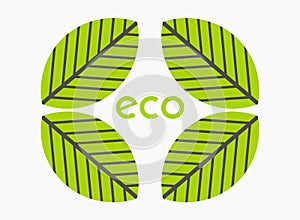 Green leaveas eco symbol photo