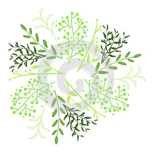 Green leaves foliage plant decorative pattern, abstract background, graphic design illustration wallpaper