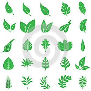 Green leaves icon vector set. botany illustration sign collection. ecology symbol. eco sign.