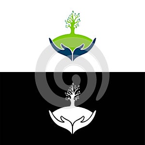 Green leaves Tree leaf ecology nature vector icon,Cuktivated plant in nature logo. Vector graphic design,Unique design. Premium