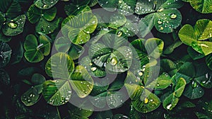 Green Leaves With Water Drops