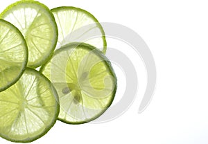 Green lemon slices thin pattern light
