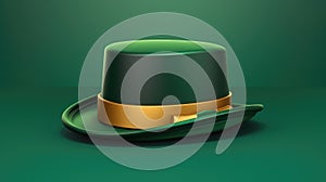 Green Leprechaun Hat background. St. Patrick's Day Concept. Green dwarf hat Illustration for web, poster, print