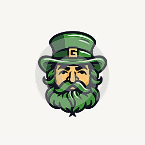 Green Leprechaun Hat Logo Vector Illustration photo