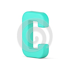 Green letter C 3d icon. Language symbol for volumetric typography photo