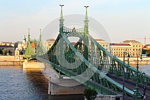 Green Liberty bridge in Budapest