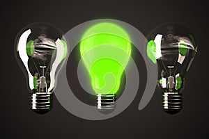 Green light bulb