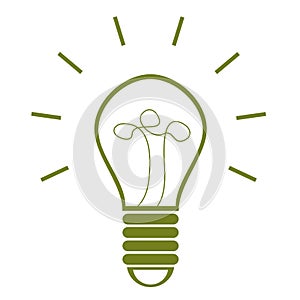 Green Light bulb as clip art