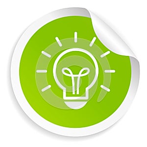 Green light bulb sticker