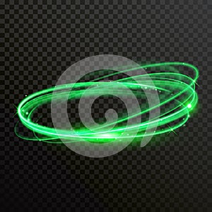 Green light circles vector spiral spin shine