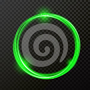 Green light circles vector spiral spin shine