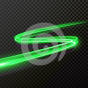 Green light glow comet vector twirl