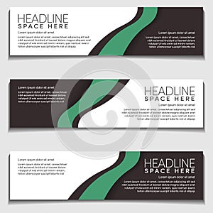 Green Light Gradient Wavy, Wave, Liquid, Fluid Modern Abstract Web Banner for Header, Advertising, Publication.Blank Space Design