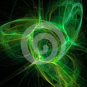 Green light mix vertigo helix clouds curves futuristic fractal digital art