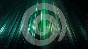 Green light streaks in motion. Artificial intelligence image