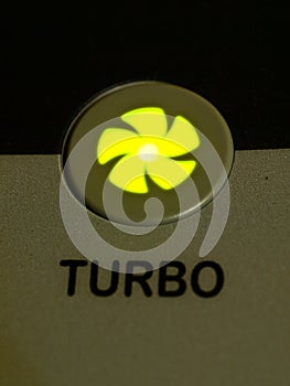 Green light turbo button as background