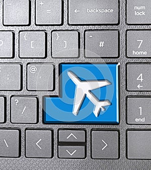 blue aeroplane jet symbol keyboard key icon button language sign icon arrows greener clean