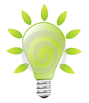 Green lightbulb - green energy concept