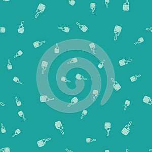 Green Lighter icon isolated seamless pattern on green background. Vector