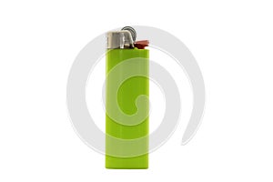 Green lighter isolated on white background, with clipping path.