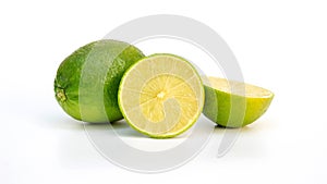 Green lime on a white background