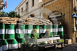 The green line of Cyprus. A buffer zone that divides the island into two parts - Greek and Turkish . Nicosia is the last capital photo