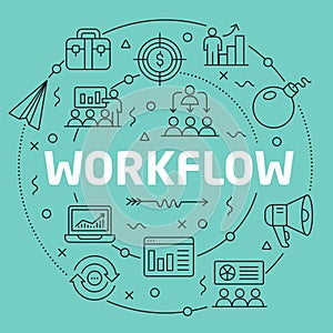 Green Line Flat Circle illustration workflow