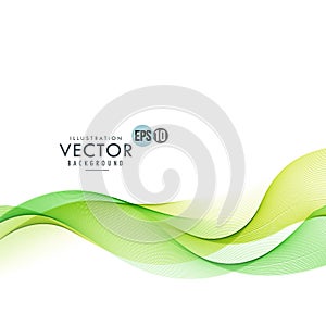 Green line waves blending together. Vector background