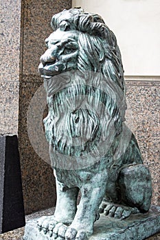 Green Lion Statue Side