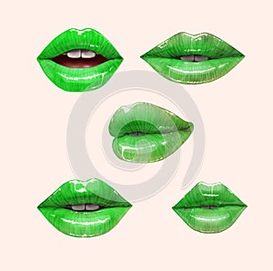 Green lips set