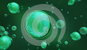 Green Liquid 3D illustration background designed for hair styling cosmetic products, such as hair gels or beauty sprays