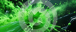 Green Liquid Splash Erupting into a Bold Dynamic Abstract Explosion
