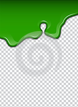 Green liquid, splashes and smudges. Slime vector illustration.