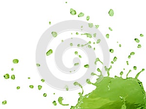 Green Liquid Splashing and Falling