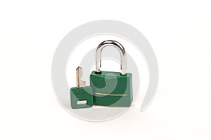 Green lock with Key