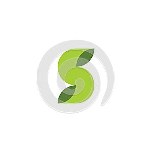 green logo letter s vector icon