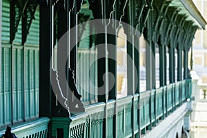 Green Louver of long Terrace in Bang Pa-In Royal Palace