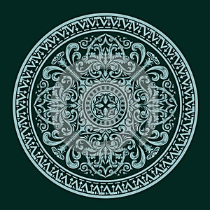 Green Mandala Vintage Design