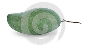 Green mango on white background