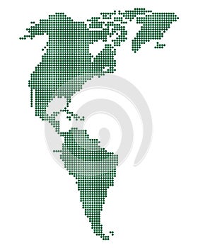 Green map of America.
