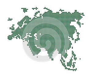 Green map of Eurasia. photo