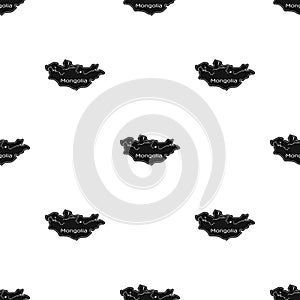 Green map of Mongolia.Mongolia on the world map.Mongolia single icon in black style vector symbol stock illustration.