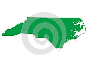 Green Map of US State of North Carolina